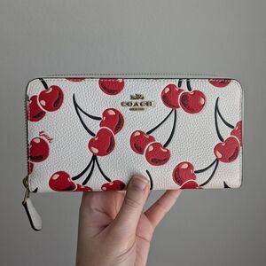 Coach Cherry Zip Around Wallet